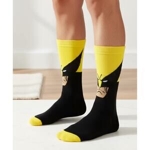 Marvel X-Men Wolverine Crew Socks Men’s 6-13 | Comic Costume Cosplay Streetwear